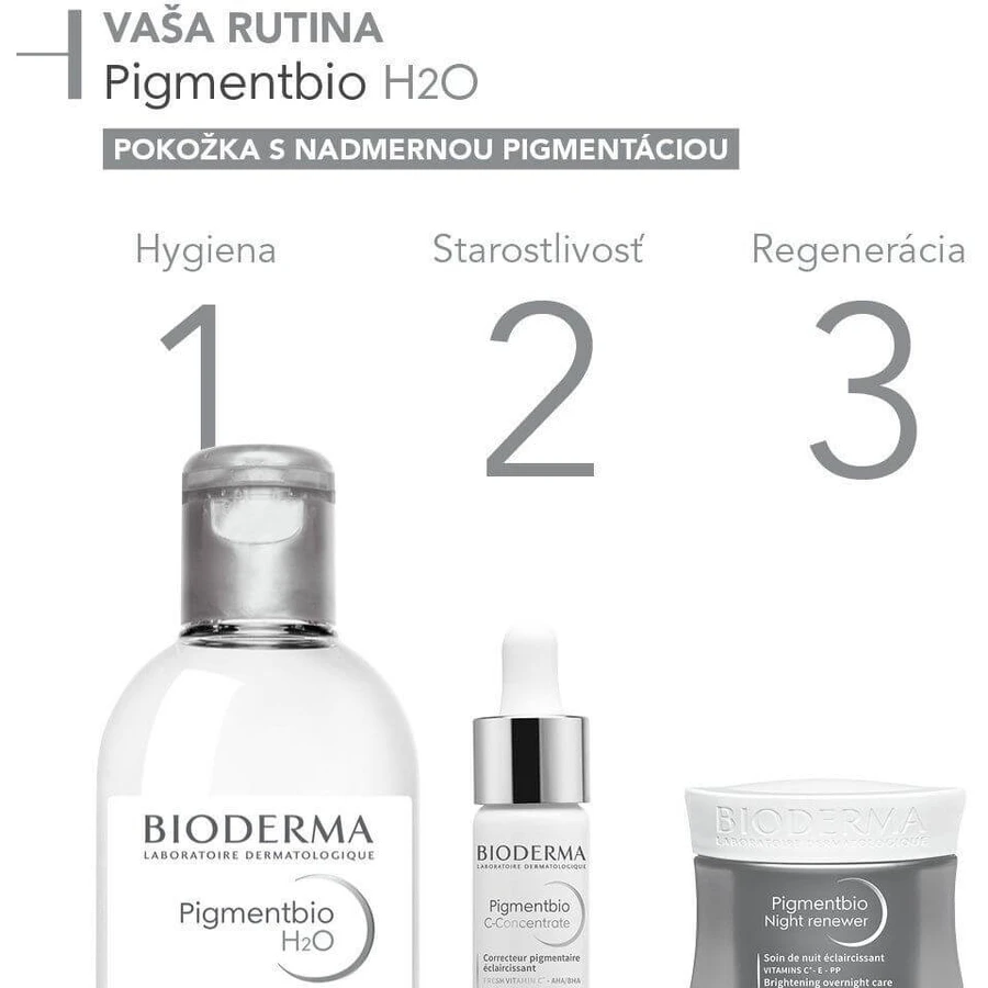 Освітлююча міцелярна вода Bioderma Pigmentbio H2O для шкіри з пігментними плямами 250 мл: ціни та характеристики