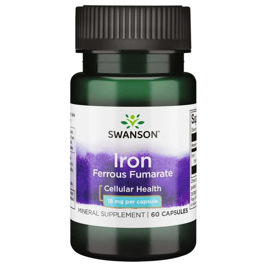 Swanson Iron Ferrous Fumarate, элазин фумарат, 60 капсул: цены и характеристики