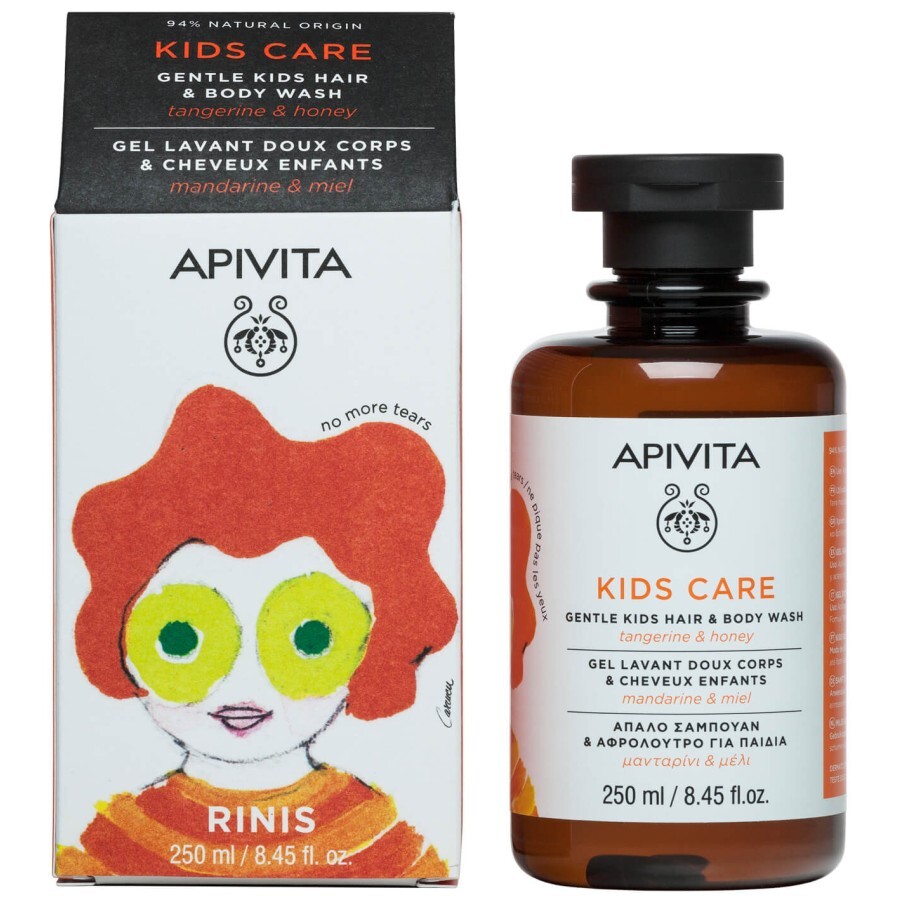 Засіб Apivita Kids для волосся і тіла з мандарином і медом, 250 мл: ціни та характеристики