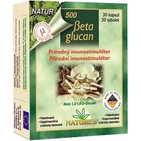 NATURES Бетаглюкан 500+ 1×30 капсул, дієтична добавка: ціни та характеристики