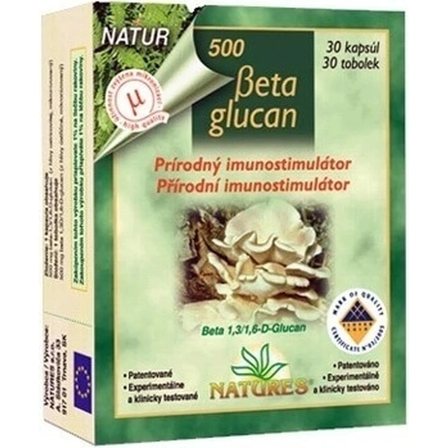 NATURES Бетаглюкан 500+ 1×30 капсул, дієтична добавка: ціни та характеристики