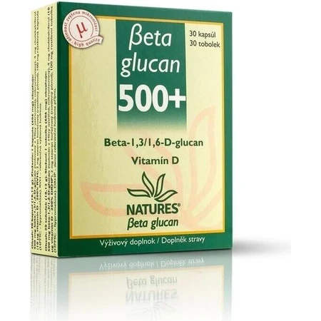 NATURES Бетаглюкан 500+ 1×30 капсул, дієтична добавка: ціни та характеристики