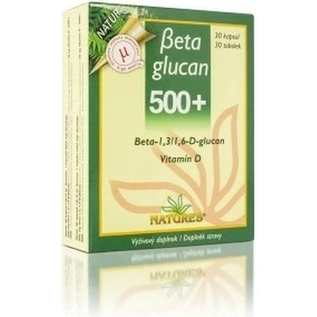 NATURES Бетаглюкан 500+ 1×30 капсул, дієтична добавка: ціни та характеристики