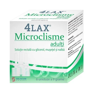 Мікроклізми для дорослих 4Lax, 6 пакетиків по 9 г, Solacium Pharma
