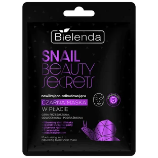 Bielenda Snail Beauty Secrets, зволожуюча та відновлююча чорна маска, 1 шт.