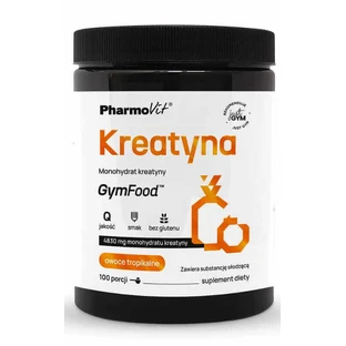 Креатин моногидрат 500г со вкусом тропических фруктов GymFood Pharmovit