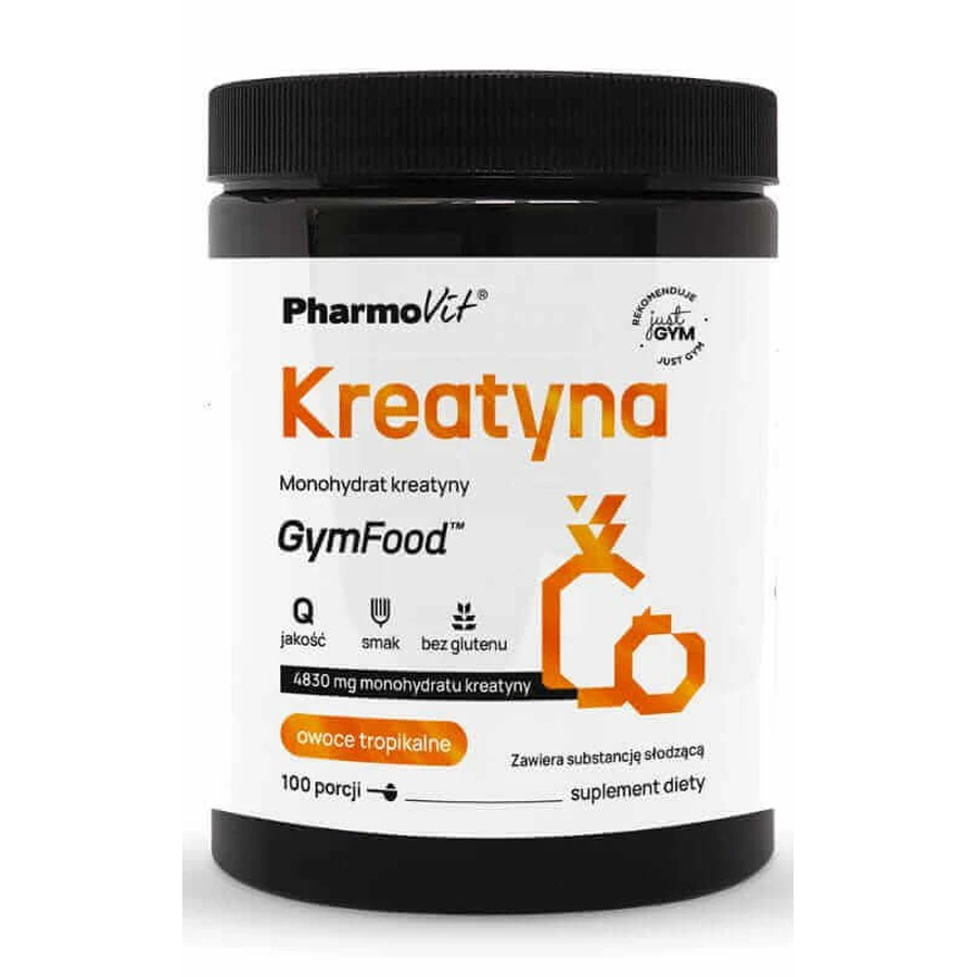 Креатин моногидрат 500г со вкусом тропических фруктов GymFood Pharmovit: цены и характеристики