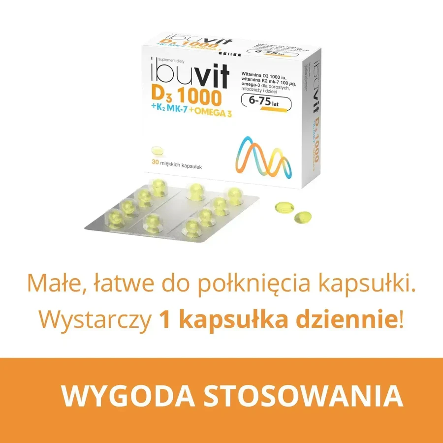 Ibuvit D3 1000 + K2MK-7 Омега 3 30 капсул: ціни та характеристики
