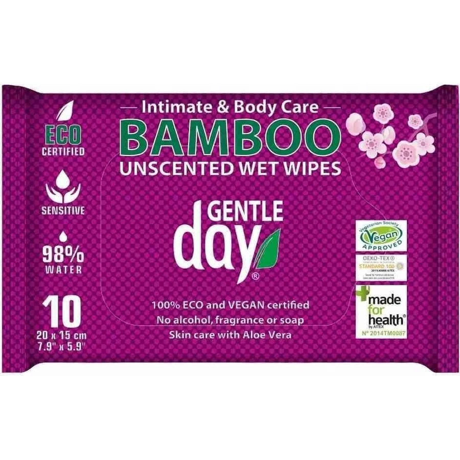 Ніжні інтимні серветки Gentle Day Bamboo Intimate 1×10 шт, Інтимні серветки: ціни та характеристики