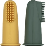 Petite&Mars Набір силіконових зубних щіток Ochre&Green 0м+ 2 шт: ціни та характеристики