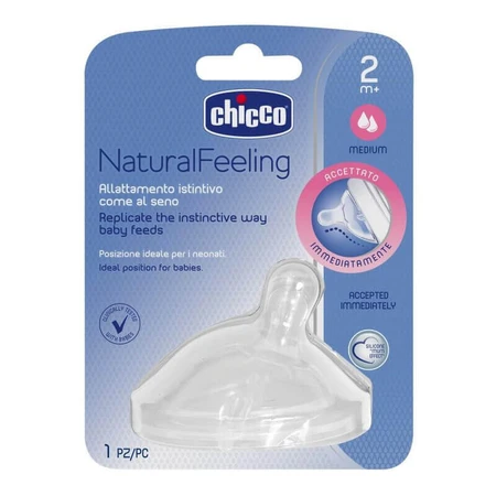 Силіконова соска із середнім потоком, Natural Feeling, 1 штука, 2 місяці+, Chicco: ціни та характеристики