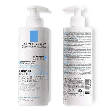 La Roche-Posay Lipikar Baume Light AP+M бальзам потрійної дії проти сухих плям, 400 мл: ціни та характеристики