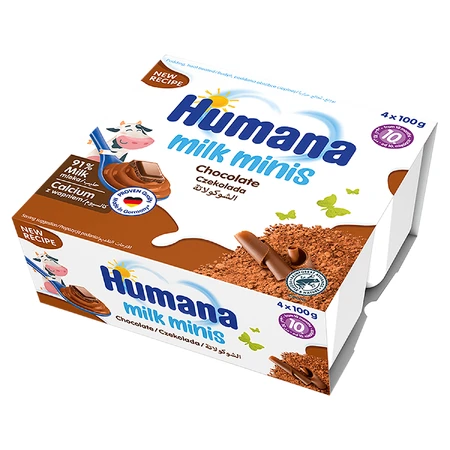Humana Milk Minis Dessert, шоколадный пудинг, после 10 месяцев, 4 х 100 г: цены и характеристики