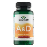 Swanson A & D, вітамін А 500 мкг + D 400 МО, капсули по 250 Ел