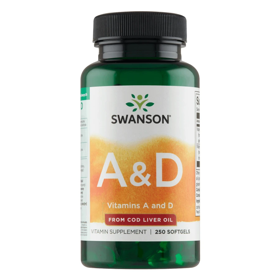 Swanson A & D, вітамін А 500 мкг + D 400 МО, капсули по 250 Ел: ціни та характеристики