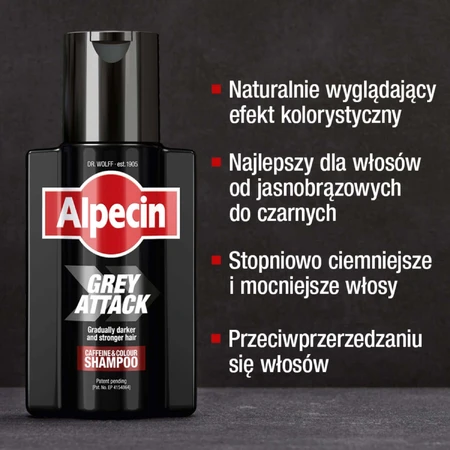 Alpecin Grey Attack Caffeine & Colour, кольоровий шампунь, 200 мл: ціни та характеристики