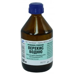 Перекис водню р-н д/зовн. застос. водний 3 % фл. 25 мл