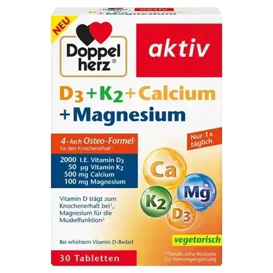 Доппельгерц D3+K2+Кальций+Магний Актив таблетки №30: цены и характеристики