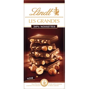 Lindt Горький шоколад Les Grandes с цельными ядрами фундука 150 г