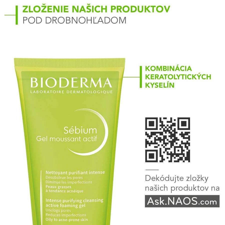 Bioderma Sébium Gel moussant actif осветляющий гель для жирной кожи и акне 200 мл: цены и характеристики