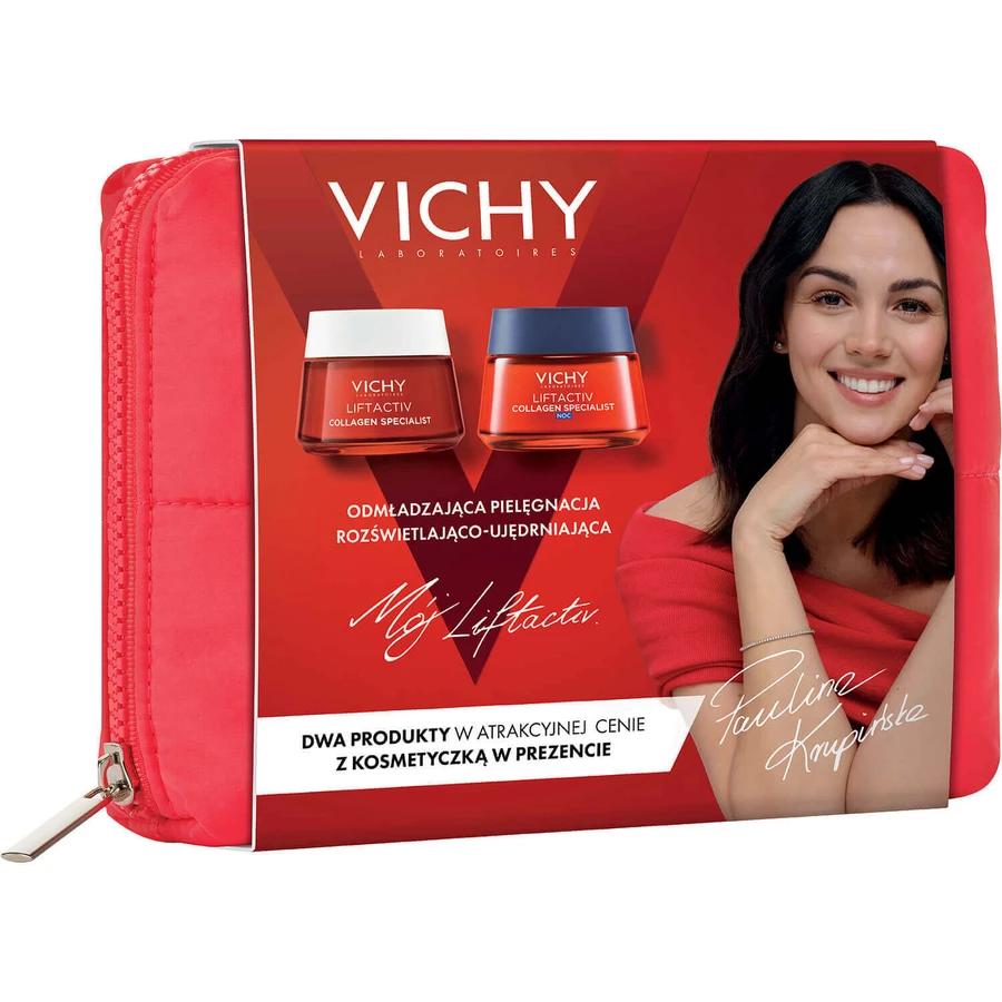 Набір Vichy Liftactiv Collagen Specialist, крем проти зморшок, 50 мл + нічний крем, 50 мл + косметичка безкоштовно: ціни та характеристики