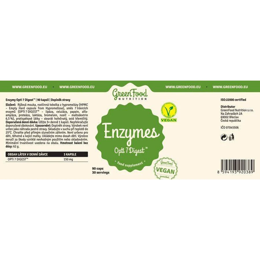 GreenFood Nutrition GreenFood Enzymes Opti7 Digest 90 капсул: цены и характеристики