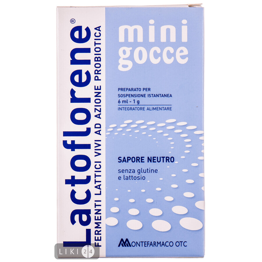 Lactoflorene mini gocce фл. 6 мл, + саше 1 г: цены и характеристики