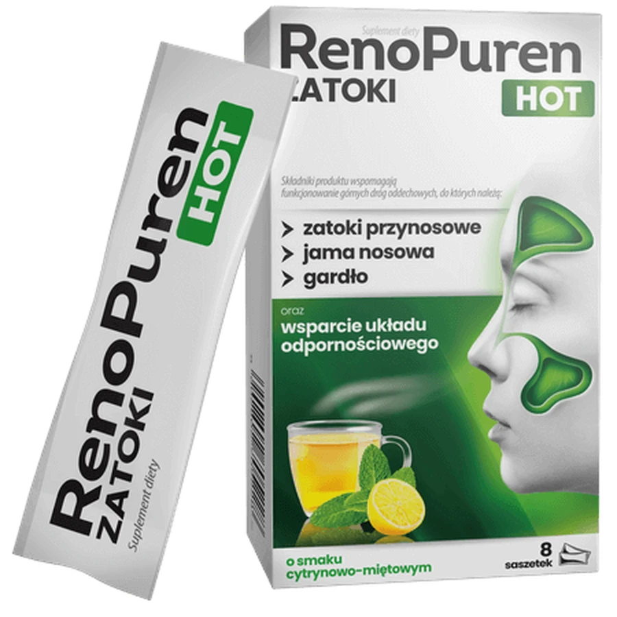 RenoPuren Zatoki Hot без цукру, 8 пакетиків: ціни та характеристики