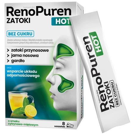 RenoPuren Zatoki Hot без цукру, 8 пакетиків: ціни та характеристики