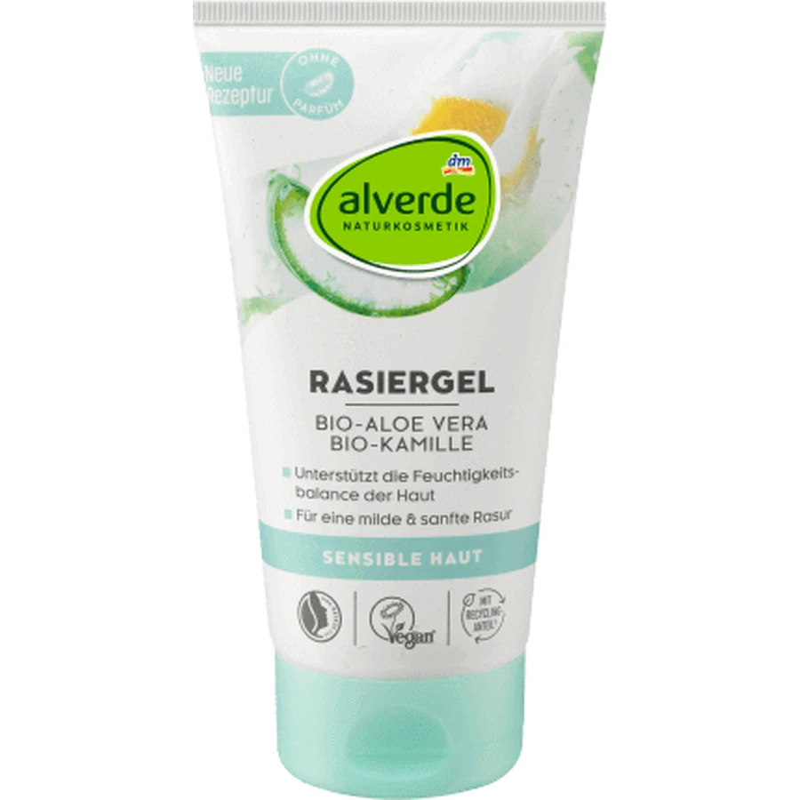 Гель для гоління Alverde Naturkosmetik для чутливої шкіри з органічними алое вера та ромашкою, 150 мл: ціни та характеристики