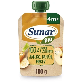 Sunar Organic фруктовые капсулы яблоко, банан, морковь 4м+ 100 г