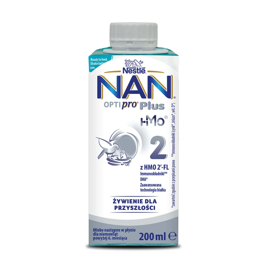 Nestle NAN Optipro Plus 2 HMO, готовое к употреблению последующее молоко для детей старше 6 месяцев, 200 мл: цены и характеристики