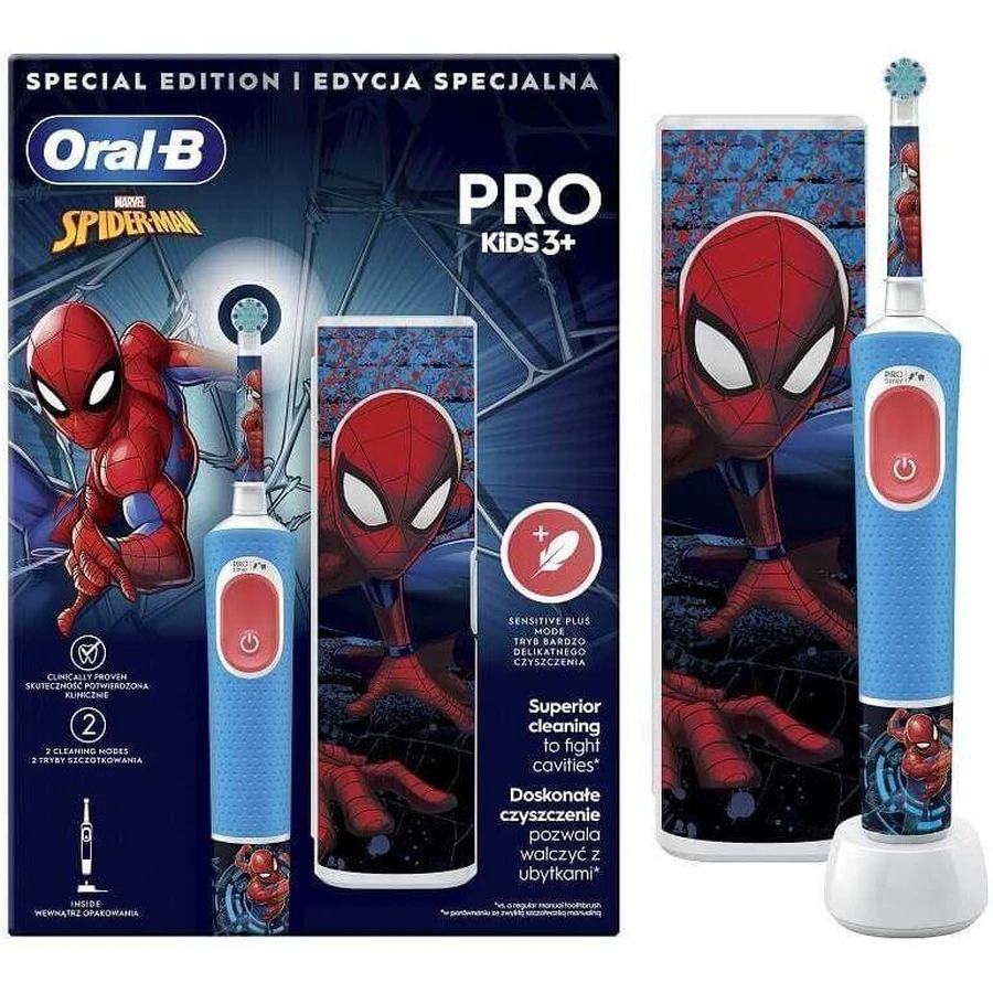 Электрическая зубная щетка Oral-B Pro Kids Spiderman: цены и характеристики