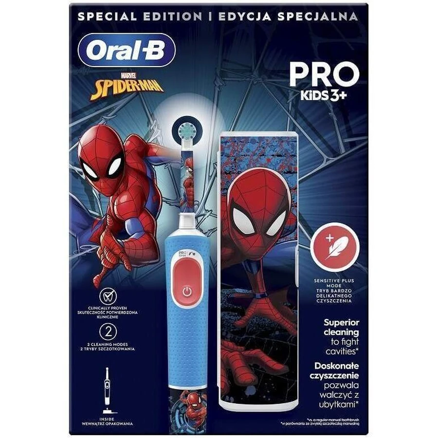 Электрическая зубная щетка Oral-B Pro Kids Spiderman: цены и характеристики