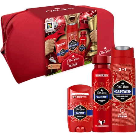 Old Spice Footballer: набір твердий дезодорант + дезодорант-спрей і гель для душу Captain з нотами сандалу і цитрусових: ціни та характеристики