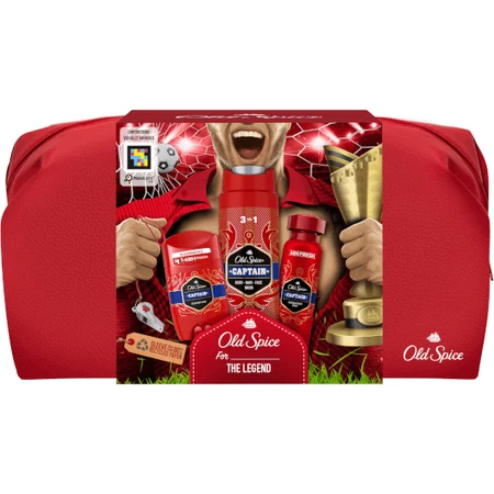 Old Spice Footballer: набір твердий дезодорант + дезодорант-спрей і гель для душу Captain з нотами сандалу і цитрусових: ціни та характеристики