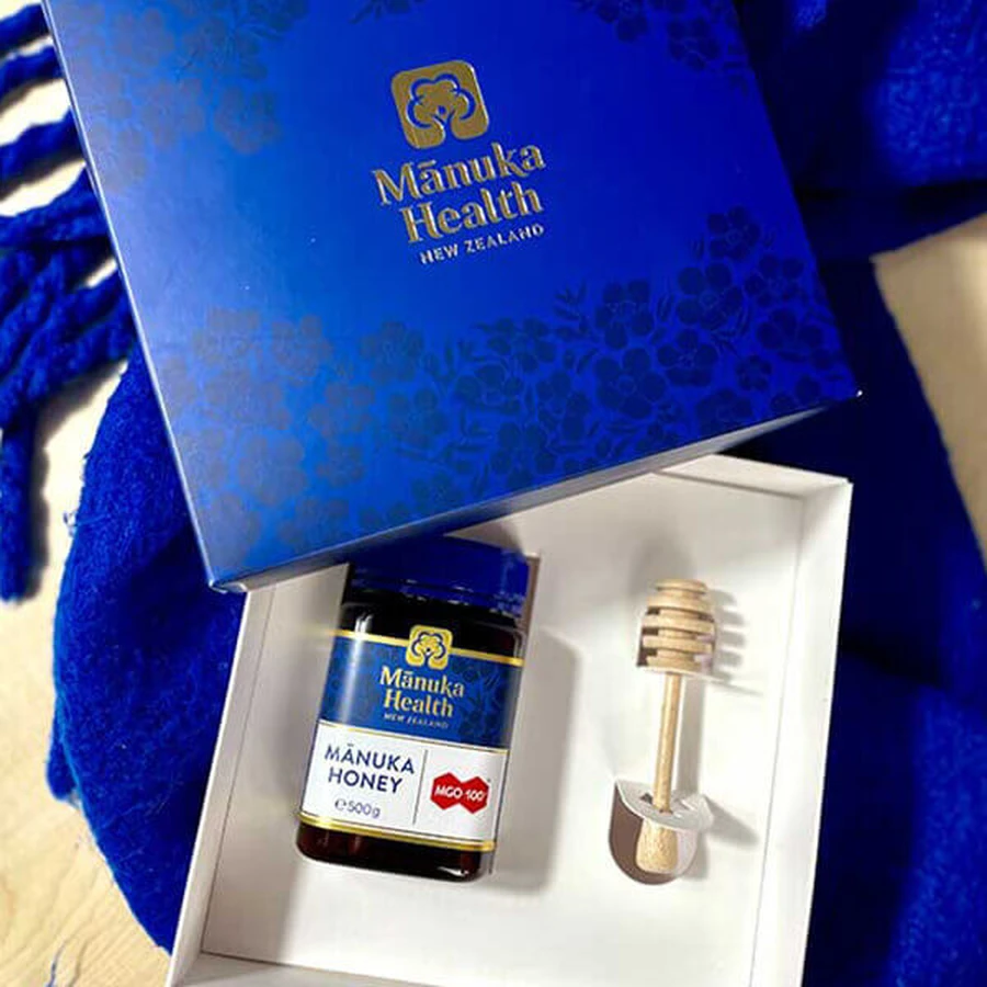 Подарочный набор Manuka Health, мед Manuka MGO 100+, 500 г + деревянная ложечка в подарок: цены и характеристики