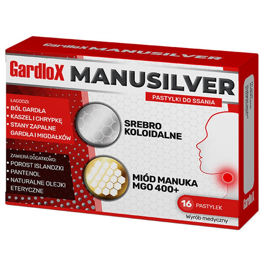 Гардлокс Манускрипт Antibiotice SA Gardlox Manusilver, 16 пастилок: ціни та характеристики