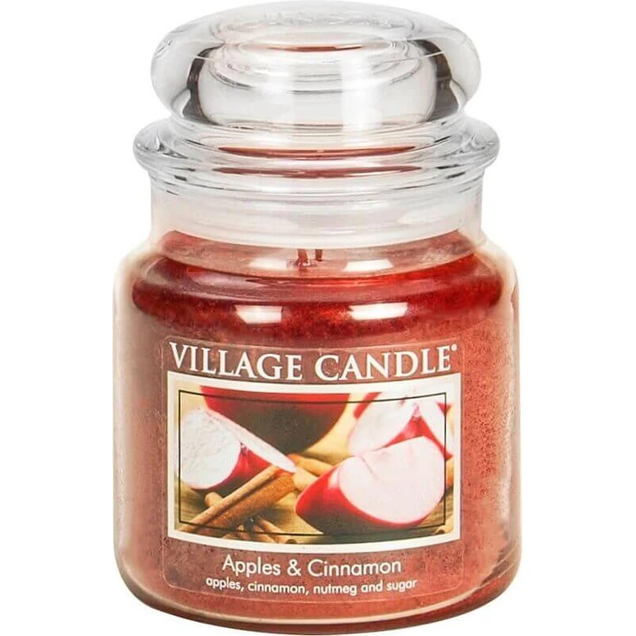 Village Candle Ароматична свічка у склі - Яблука та кориця, середня 1×1 шт: ціни та характеристики