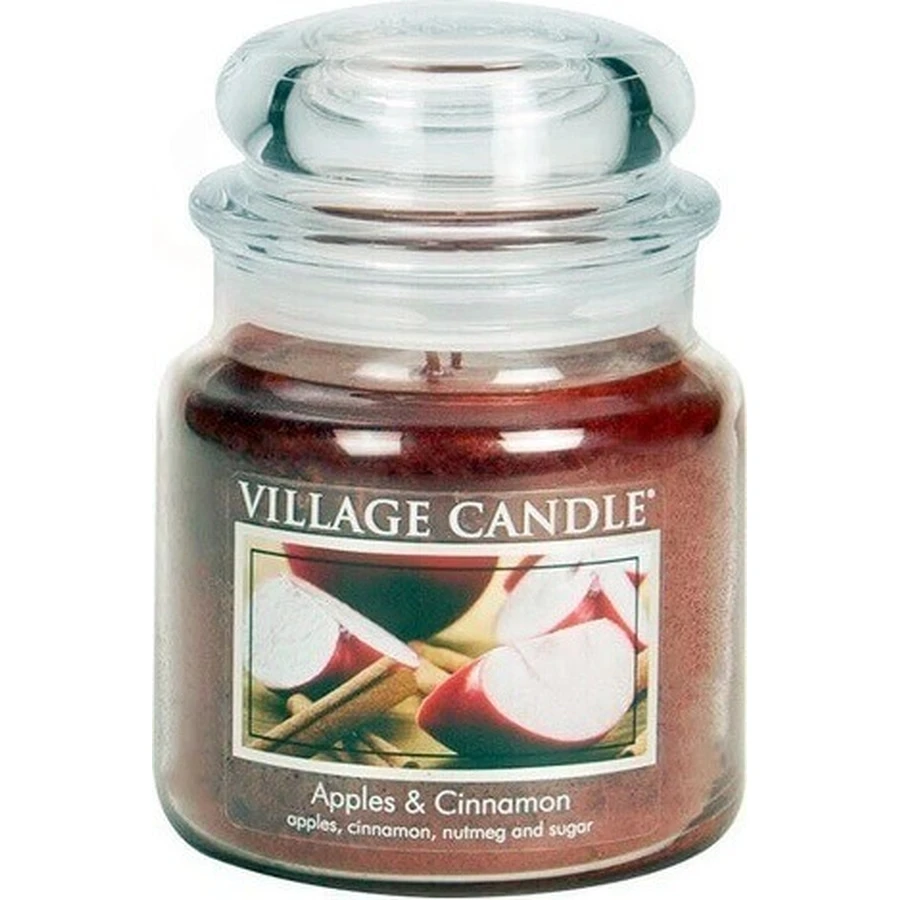 Village Candle Ароматична свічка у склі - Яблука та кориця, середня 1×1 шт: ціни та характеристики