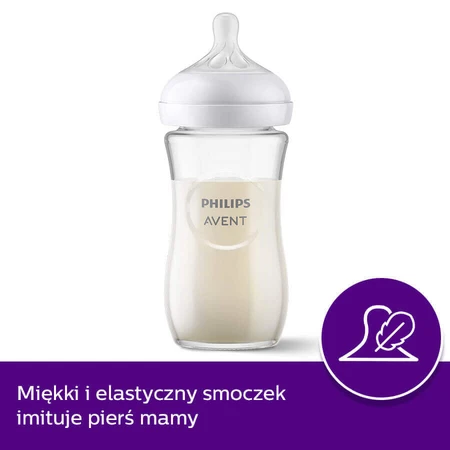 Avent Natural Response, стеклянная бутылочка с реагирующей соской, поток 3, SCY933/01, после 1 месяца, 240 мл: цены и характеристики
