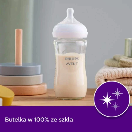 Avent Natural Response, стеклянная бутылочка с реагирующей соской, поток 3, SCY933/01, после 1 месяца, 240 мл: цены и характеристики