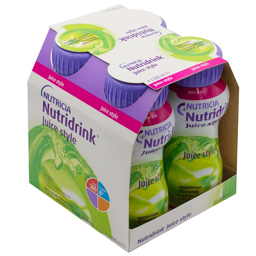 Жидкая смесь Nutridrink Juice Style для специального медицинского питания со вкусом яблока, 4 шт. по 200 мл: цены и характеристики