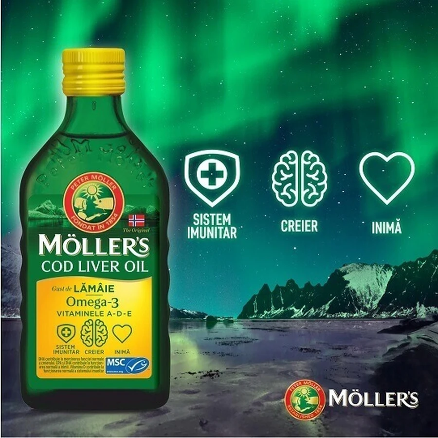 Масло печени трески Moller's Omega-3 Lemon, 250 мл: цены и характеристики