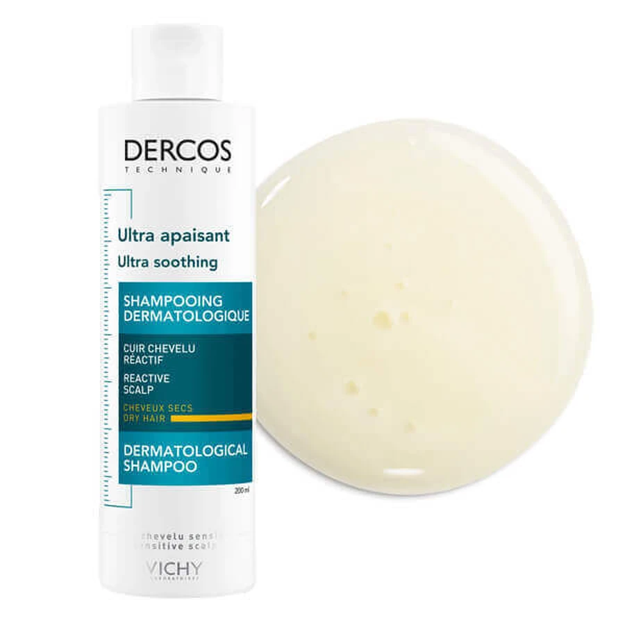 Vichy, Ультразаспокійливий шампунь для сухого волосся Dercos, 200 мл: ціни та характеристики