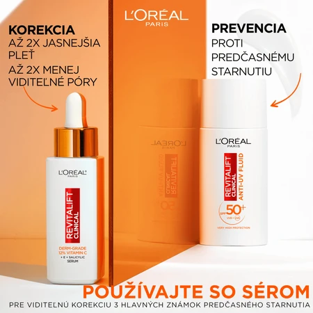 L'Oréal Paris Revitalift Clinical денний антиультрафіолетовий флюїд з SPF50+ та вітаміном С 50 мл: ціни та характеристики