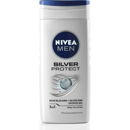 NIVEA MEN SHOWER GEL Silver protect 1×250 мл, гель для душу: ціни та характеристики