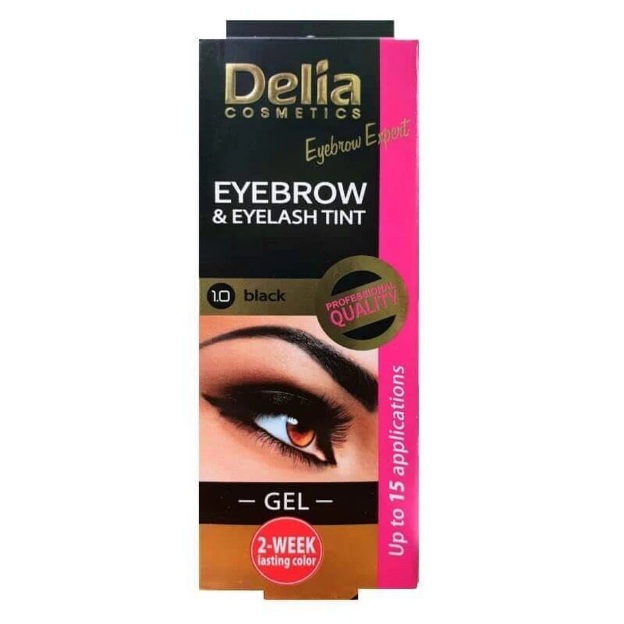 Крем-фарба для вій та брів Black, 15 мл, Delia Cosmetics: ціни та характеристики