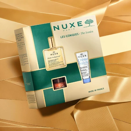 Набір Nuxe Bestsellers Huile Prodigieuse, суха олійка, 50 мл + живильний бальзам для губ, 15 г + зволожуючий крем 3в1, 30 мл: ціни та характеристики