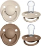 BIBS De Lux Пустышка силиконовая One Size, ваниль/темный дуб 0-36м 2 шт.